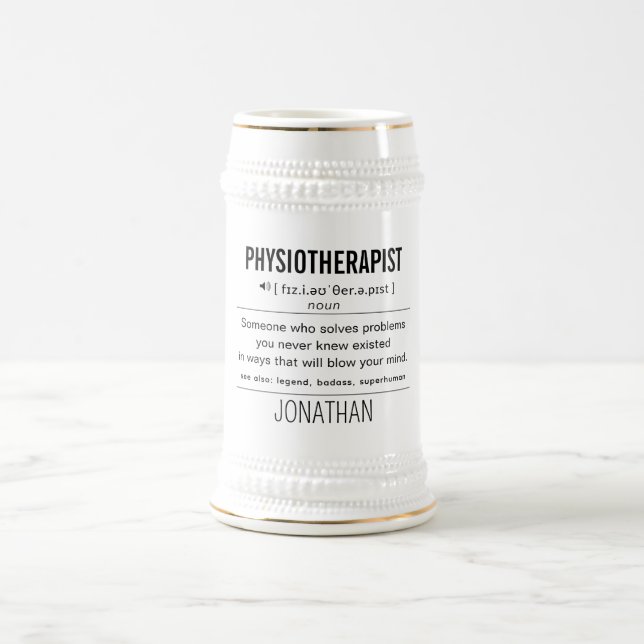 Jarra De Cerveza Funny fisioterapeuta personalizada (Centro)
