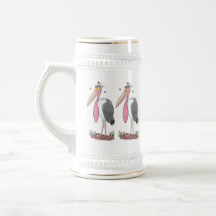 Jarra De Cerveza Funny marabou stork personalizado
