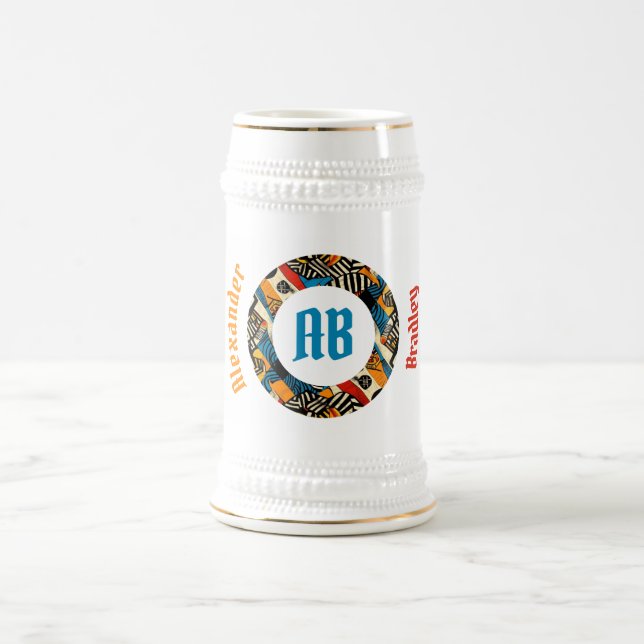 Jarra De Cerveza Fusión de acero tribal africana (Centro)