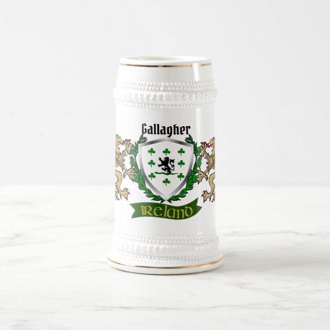 Jarra De Cerveza Gallagher/O'Gallagher Irish Shield Beer Stein (Centro)