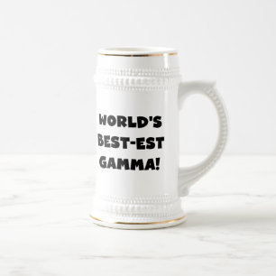 Jarra De Cerveza Gamma del Mejor-est del mundo blanco y negro