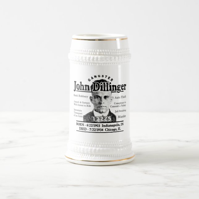 Jarra De Cerveza Gángster John Dillinger (Centro)