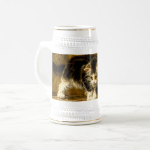 Jarra De Cerveza Gatito con pintura y brochas