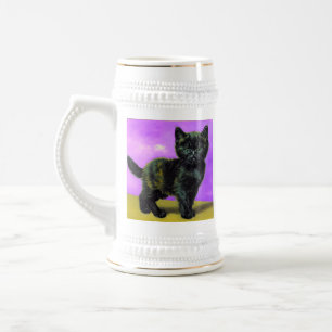 Jarra De Cerveza Gato al Estilo de Van Gogh