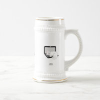 Gato blanco durmiendo en un portátil Stein Mug