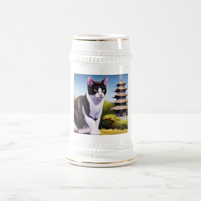 Jarra De Cerveza Gato Bobtail japonés (Centro)