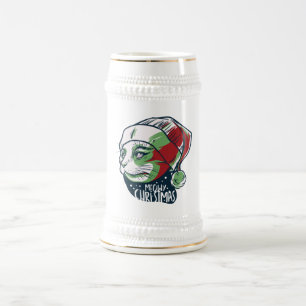 Jarra De Cerveza Gato Maullido con Sombrero de Santa