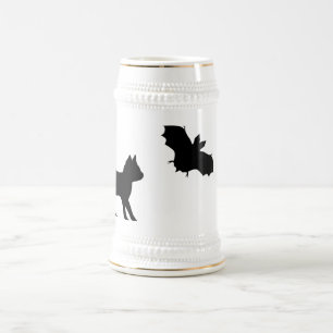 Jarra De Cerveza Gato negro con bata