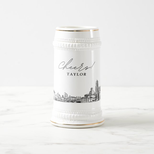 Jarra De Cerveza Gift Personalizado Pittsburgh Skyline Beer Stein (Centro)