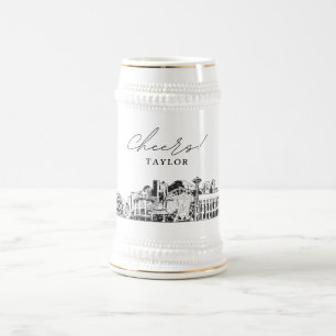 Jarra De Cerveza Gift Seattle Skyline Beer Stein
