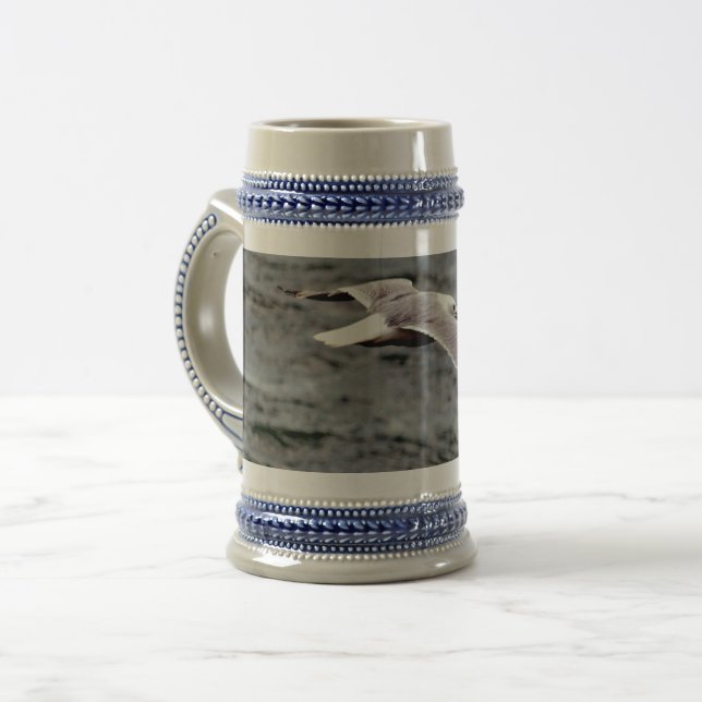 Jarra De Cerveza Glide Gris/Azul 22 oz Stein (Anverso izquierdo)