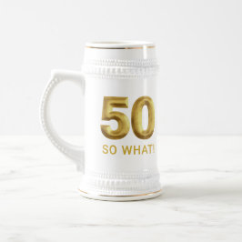 Jarra De Cerveza Golden 50 So What Funny Birthday Party