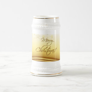 Jarra De Cerveza Golden Merry Christmas