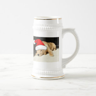Jarra De Cerveza Golden Retriever Navidades Puppy
