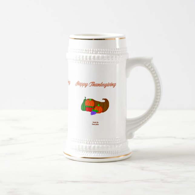 Jarra De Cerveza Gracias Cornucopia Stein Mug (Derecha)