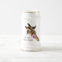 Graciosa cerveza Stein con juguetona Giraffe - Son