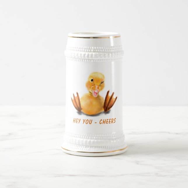 Jarra De Cerveza Graciosa cerveza Stein con pato juguetón - Saludos (Centro)