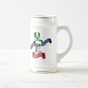 Jarra De Cerveza Gracioso cráneo gótico Día de San Patricio