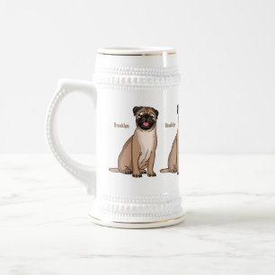 Jarra De Cerveza Gracioso ilustracion de personalizado de perro de 