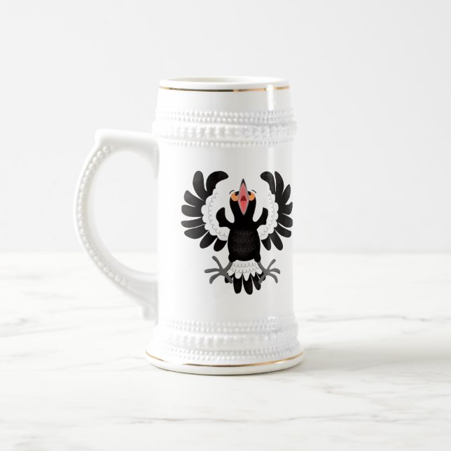 Jarra De Cerveza Gracioso ilustracion de personalizado magpie austr (Izquierda)