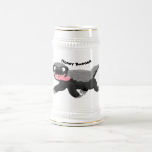 Jarra De Cerveza Gracioso ilustracion personalizado de insignia con