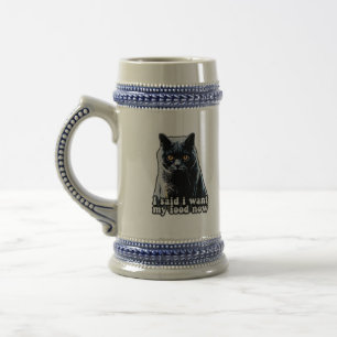 Jarra De Cerveza Gracioso meme de gatos gruñones para dueños de gat