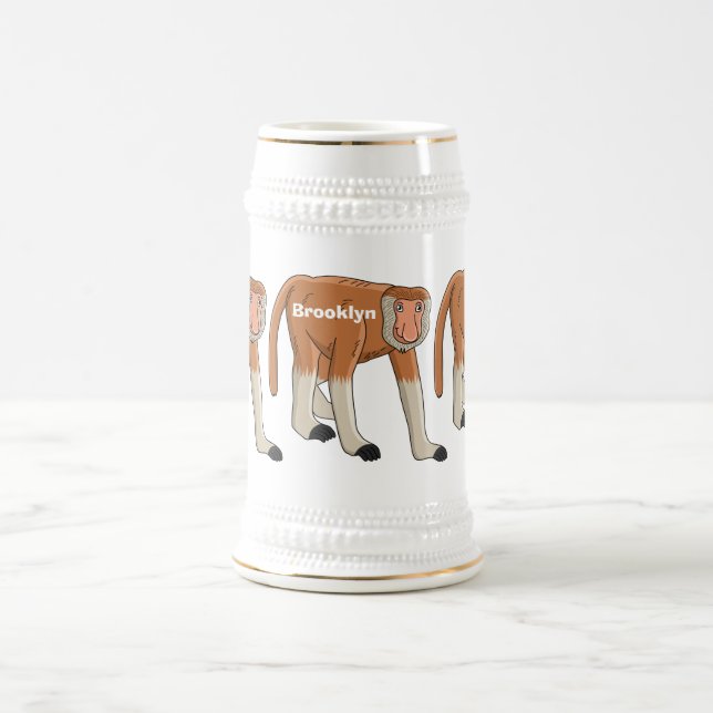 Jarra De Cerveza Gracioso proboscito personalizado ilustracion (Centro)