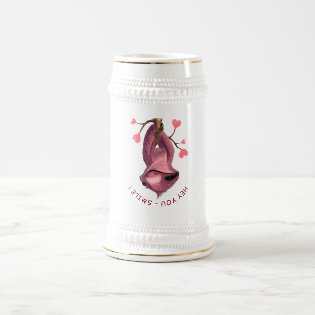Jarra De Cerveza Gracioso Sloth Beer Stein - Personalizado Textos (Centro)