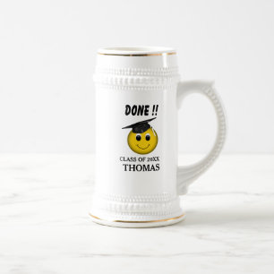 Jarra De Cerveza Graduación "terminada" de Emoji divertida