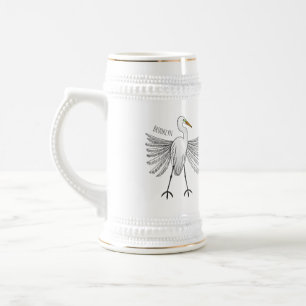 Jarra De Cerveza Gran ilustracion de personalizado de aves de garga
