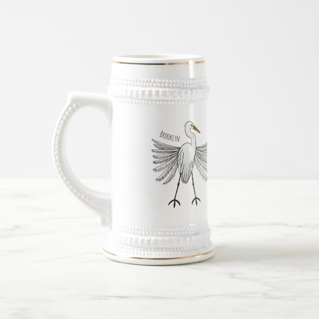 Jarra De Cerveza Gran ilustracion de personalizado de aves de garga (Izquierda)