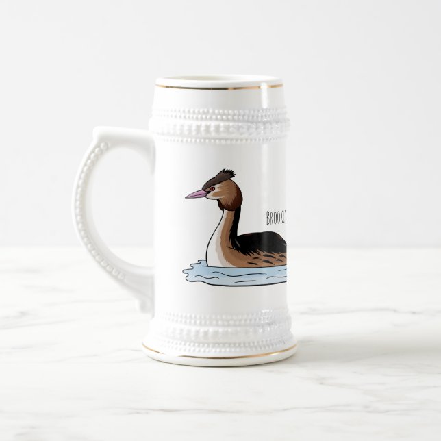 Jarra De Cerveza Gran ilustracion de personalizado de aves grises c (Izquierda)