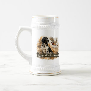 Jarra De Cerveza Gran Münsterländer con faisán