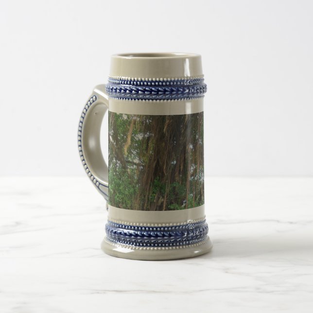 Jarra De Cerveza Gris de manglar/Azul 22 oz Stein (Anverso izquierdo)