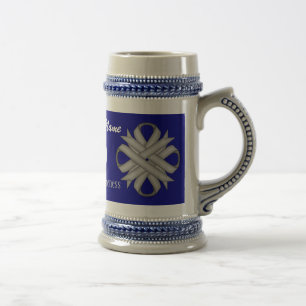 Jarra De Cerveza Gris/Gray Clover Ribbon Tmpl por Kenneth Yoncich