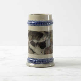 Jarra De Cerveza Gris madre y niño/Azul 22 oz Stein