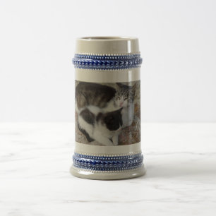 Jarra De Cerveza Gris madre y niño/Azul 22 oz Stein