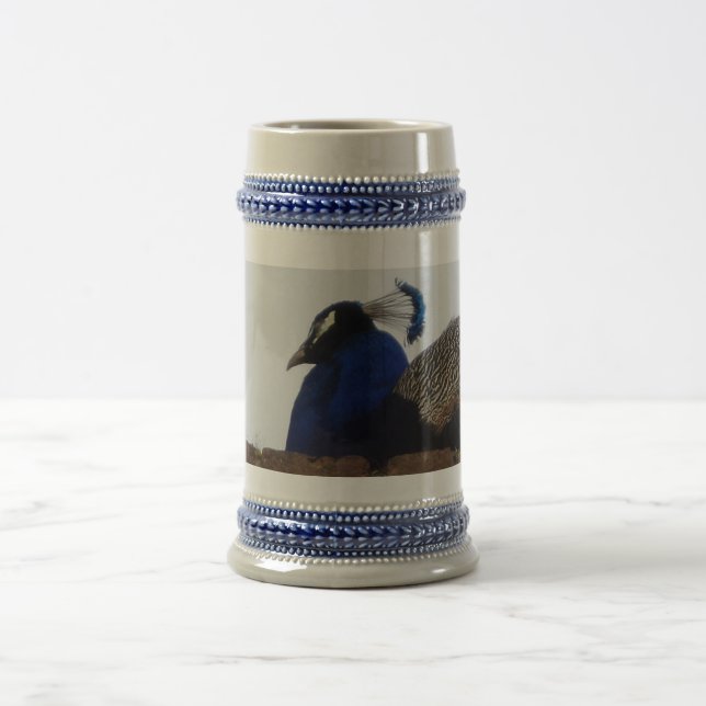 Jarra De Cerveza Gris pavo real/Azul 22 oz Stein (Centro)