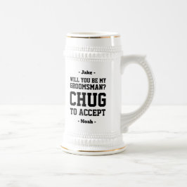 Jarra De Cerveza Groomsman propone a Chug aceptar a Boda gracioso