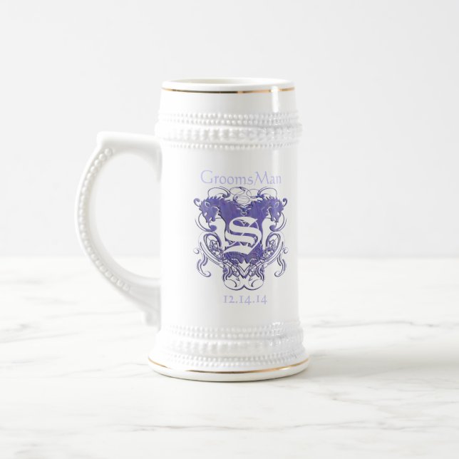 Jarra De Cerveza GroomsMan Stein Boda Leones de época (Izquierda)