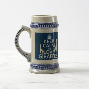 Jarra De Cerveza Guarde la calma y ame las jirafas - todos los