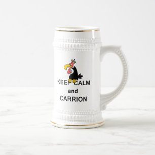 Jarra De Cerveza Guarde la calma y el buitre del Carrion