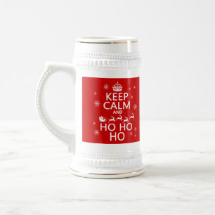Jarra De Cerveza Guarde la calma y Ho Ho Ho