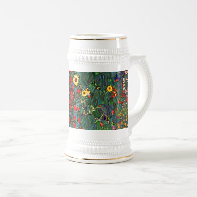 Jarra De Cerveza Gustav Klimt Flower Garden (Anverso derecho)