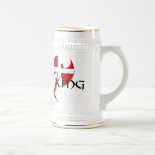 Jarra De Cerveza Hacha de la bandera de Viking Dinamarca del danés