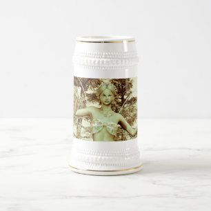 Jarra De Cerveza Hada de Invierno en Arte de Fantasía de Bosque Nev