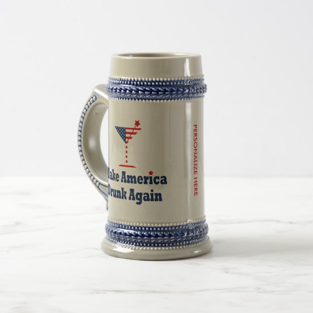 JARRA DE CERVEZA HAGA AMÉRICA BEBIDA OTRA VEZ (Anverso izquierdo)