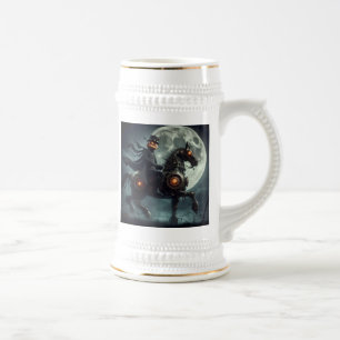 Jarra De Cerveza Halloween Steampunk Jinete sin Cabeza