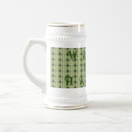 Jarra De Cerveza Hapa Plaid Green,