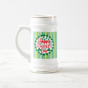 Jarra De Cerveza Happy St. Patrick's Day Circle Design-63502